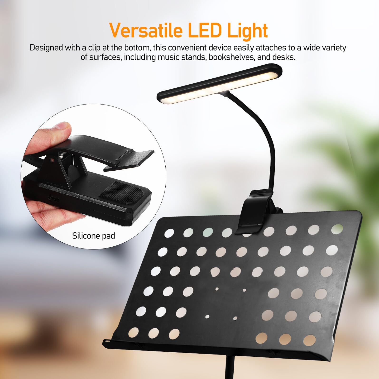 Lámpara de Libro LED Recargable Clip, Pantalla de Carga en Real, Protección Ocular, Batería 1000 Mah, Luz Portátil para Atril y Lectura