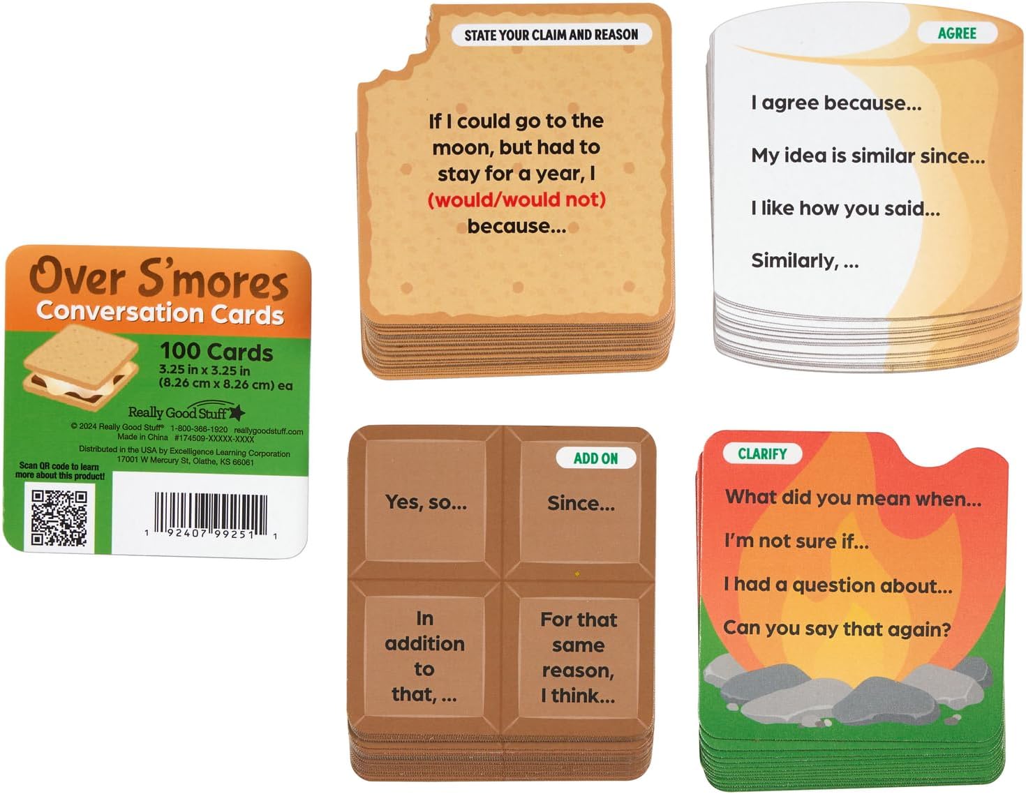 Really Good Stuff Over S'Mores Conversation Cards