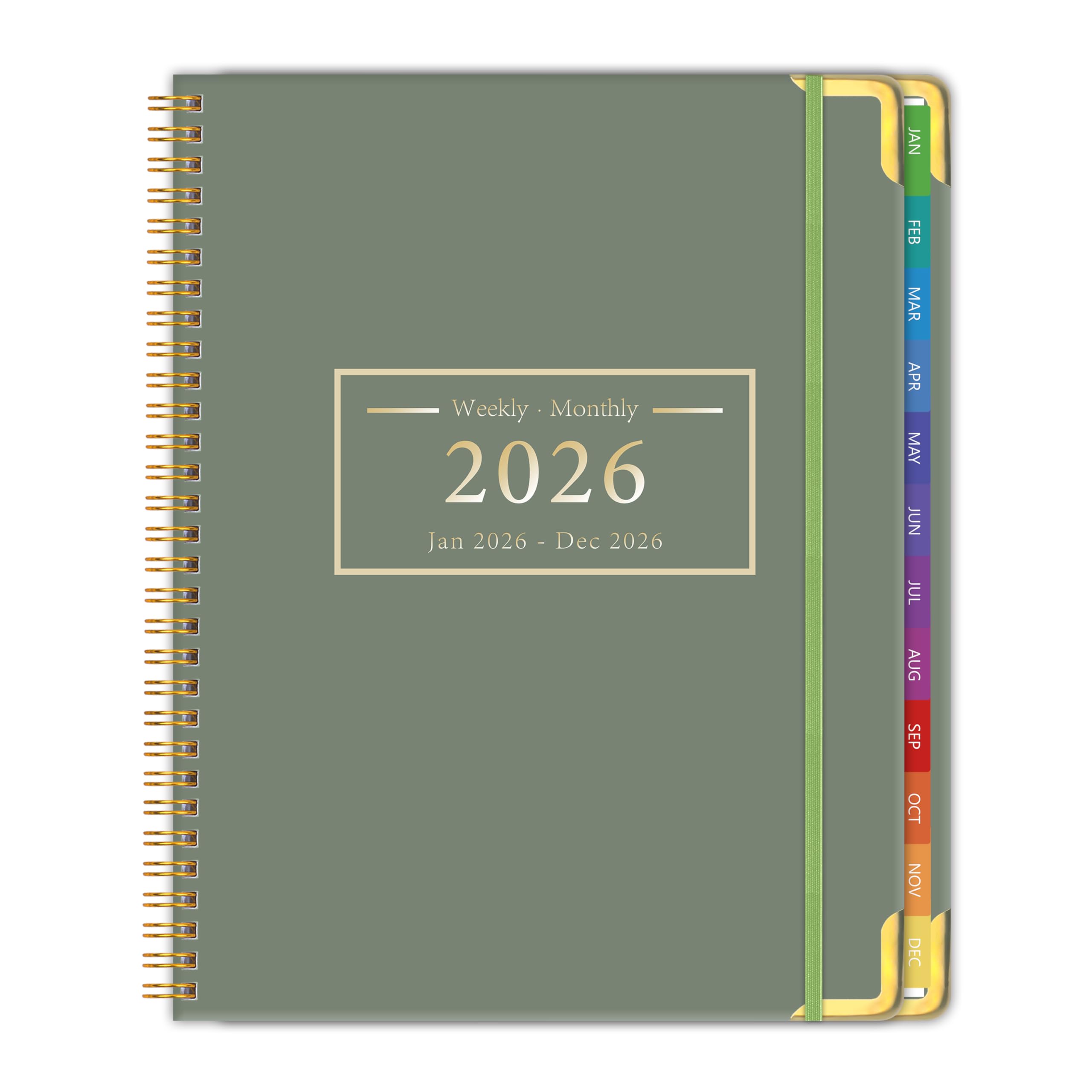 Planner -2026, Hardcover Weekly & Monthly Calendar Planner, January 2026 - December 2026, 8.5" x 11", Daily Agenda Book with Colorful Tabs, College Organizer Notebook, School & Work Supplies for Student Teacher Classroom