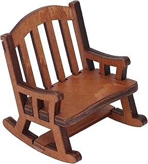 Mini Recliner, Composite Wood Dollhouse Rocking Chair 1:12 Exquisite Details for 1:12(L)