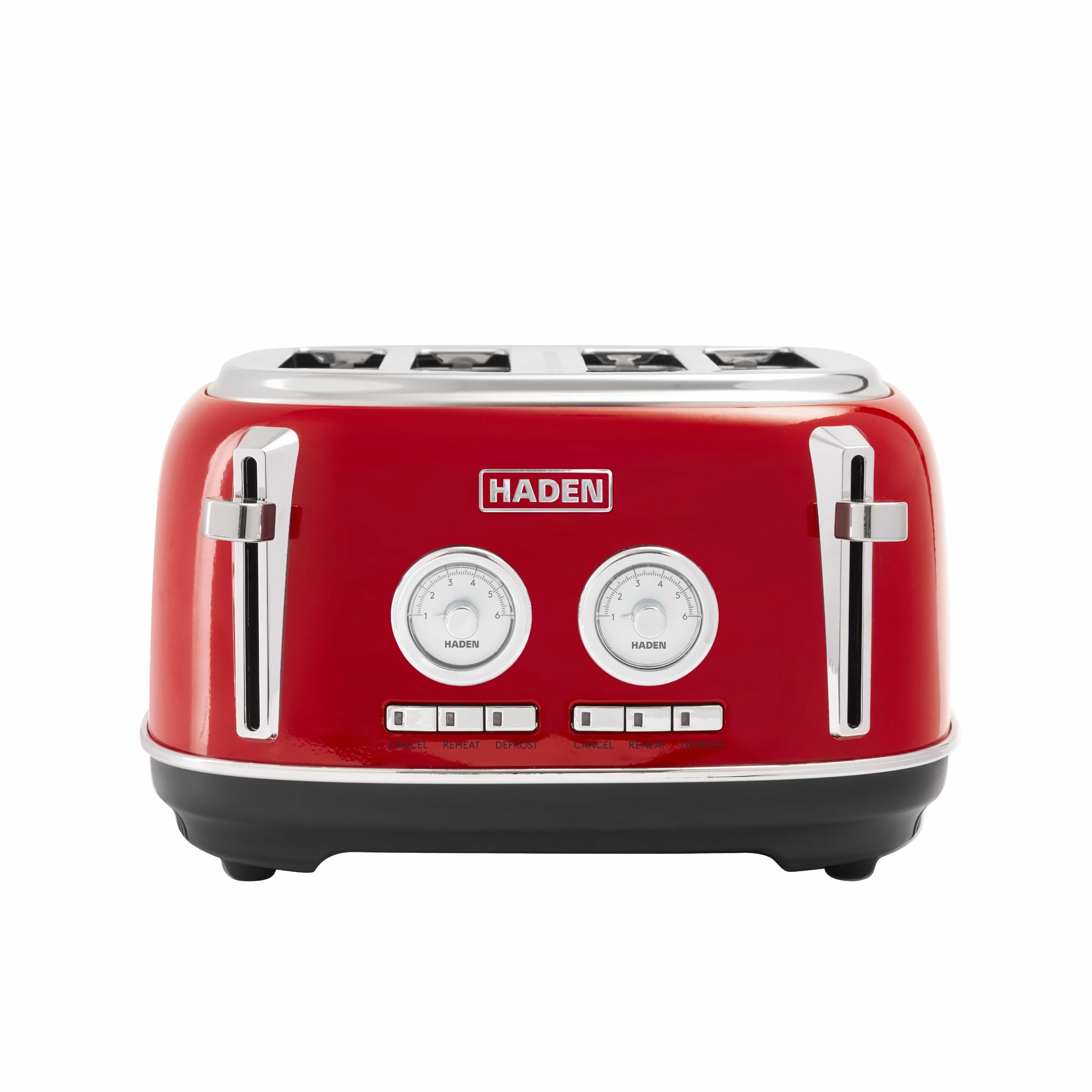 Haden Jersey 4 Slice Toaster - Rectory Red - Cancel/Defrost/Reheat Settings