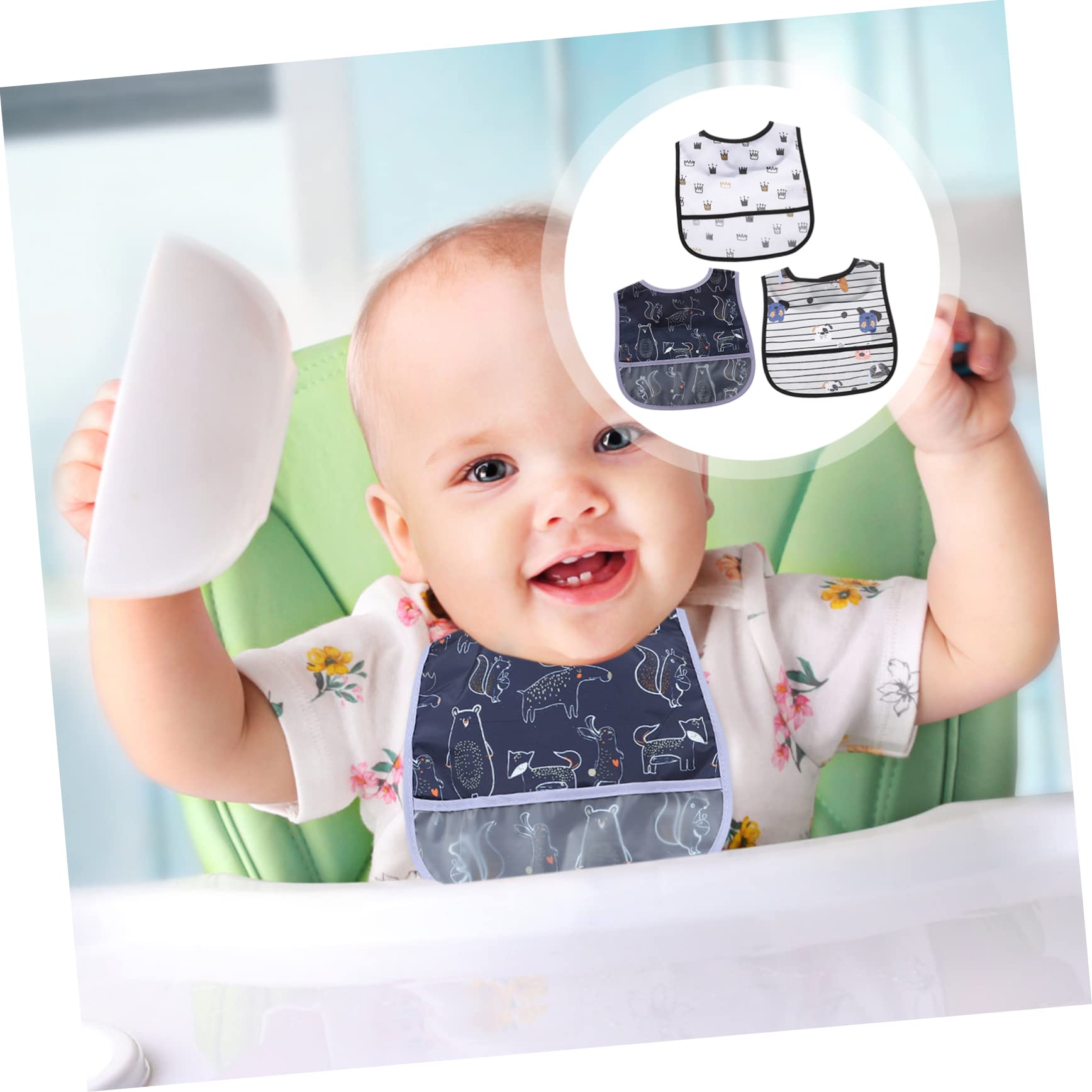 ibasenice 15stücke Teiliges Lätzchen Kleinkinder Spucklätzchen Mit Tiermotiven Und Streifen Für Mahlzeiten Und Spielzeiten Schützt Kleidung Vor Essensresten