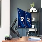 VIVO Dual Monitor up to 32 inches and 19.8 lbs per Screen, Pneumatic Arm Desk Mount, Articulating Counterbalance, VESA Stand, Classic, STAND-V002O