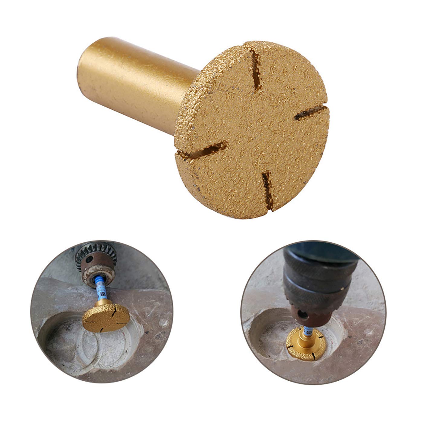 Bit di router di diamante elettrolitico 1/2 '' Shank Bullnose cono diritto per marmo Rettifica bordo fresa