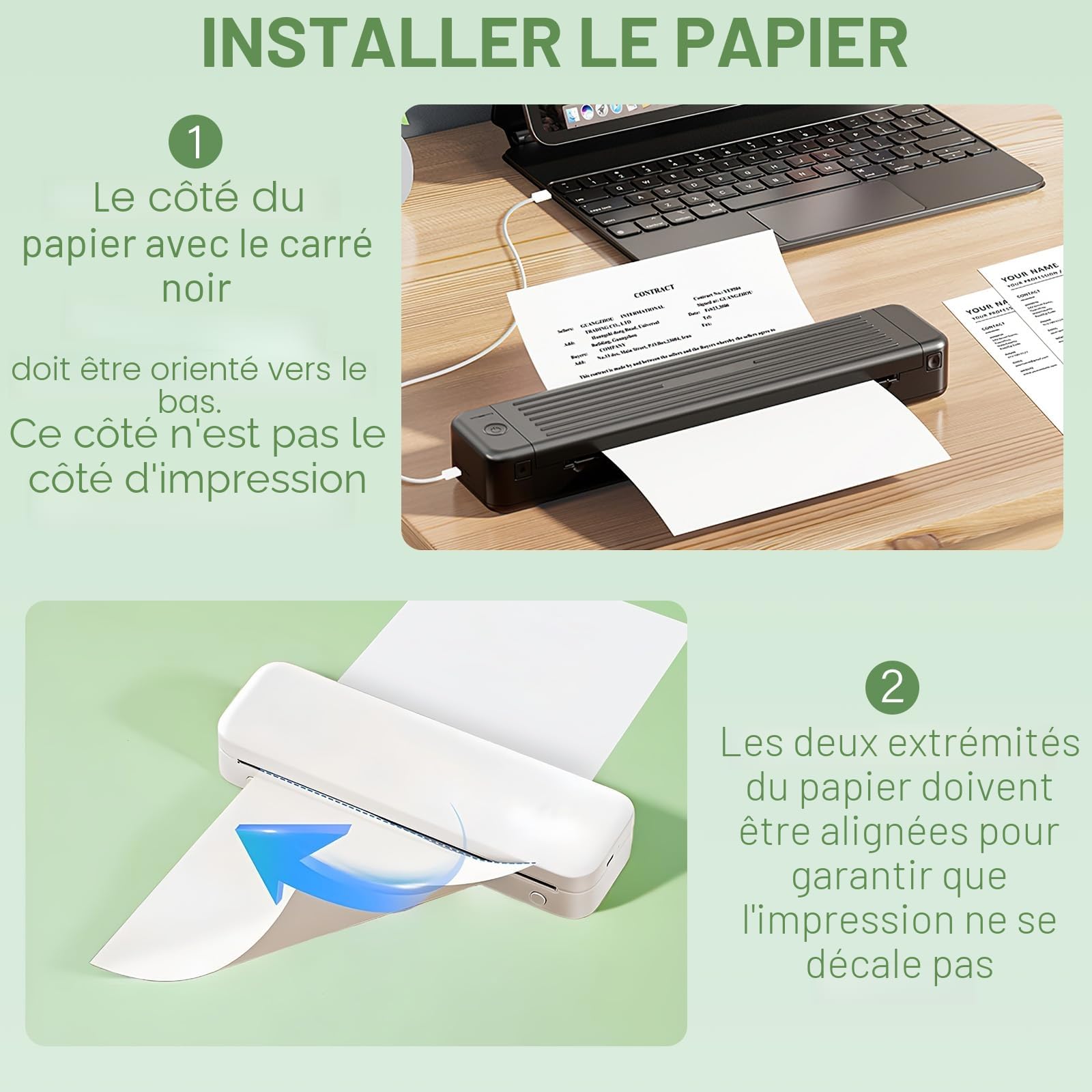 Papier Thermique A4 100 Feuilles Sans BPA Séchage Rapide Compatible Imprimantes Thermiques