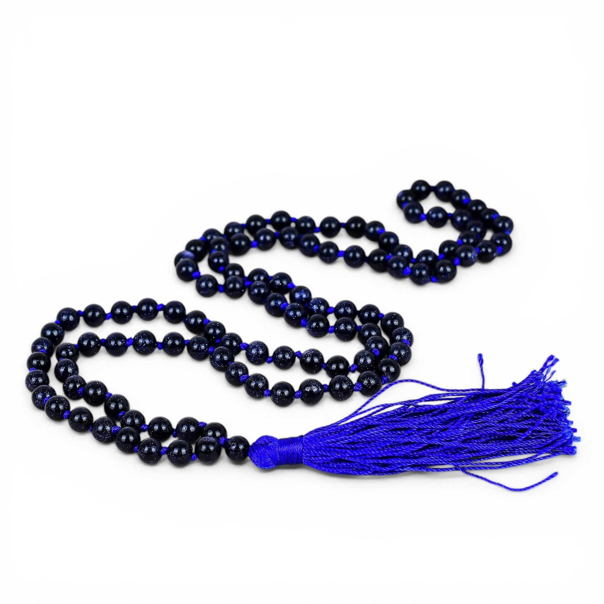 Collier Mala d'exception en pierre de soleil AAA véritable fait main