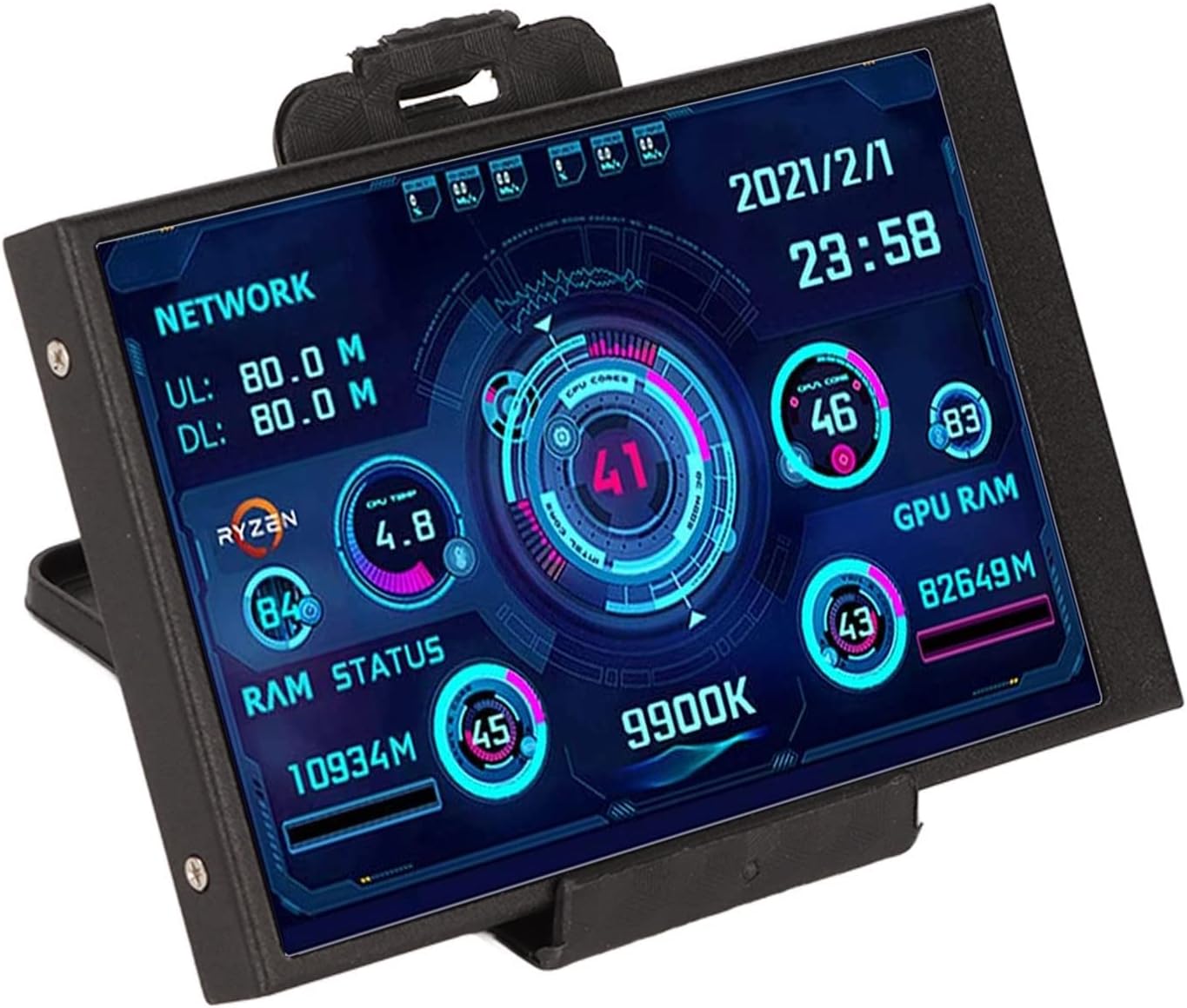 GOWENIC 2024 New 3.5 inch IPS USB Mini Screen for PC Chassis, PC CPU Data Monitor, Computer Temperature Display, Mini ITX PC Case Moniror USB C Sub Screen