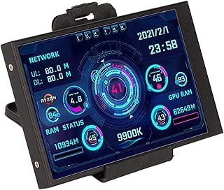 Monitor de Temperatura de PC, Mini Tela IPS USB de 3,5 Polegadas para PC, Exibição de Temperatura de PC, Exibição de Painel de Sensor de PC, CPU, GPU, Exibição de Temperatura