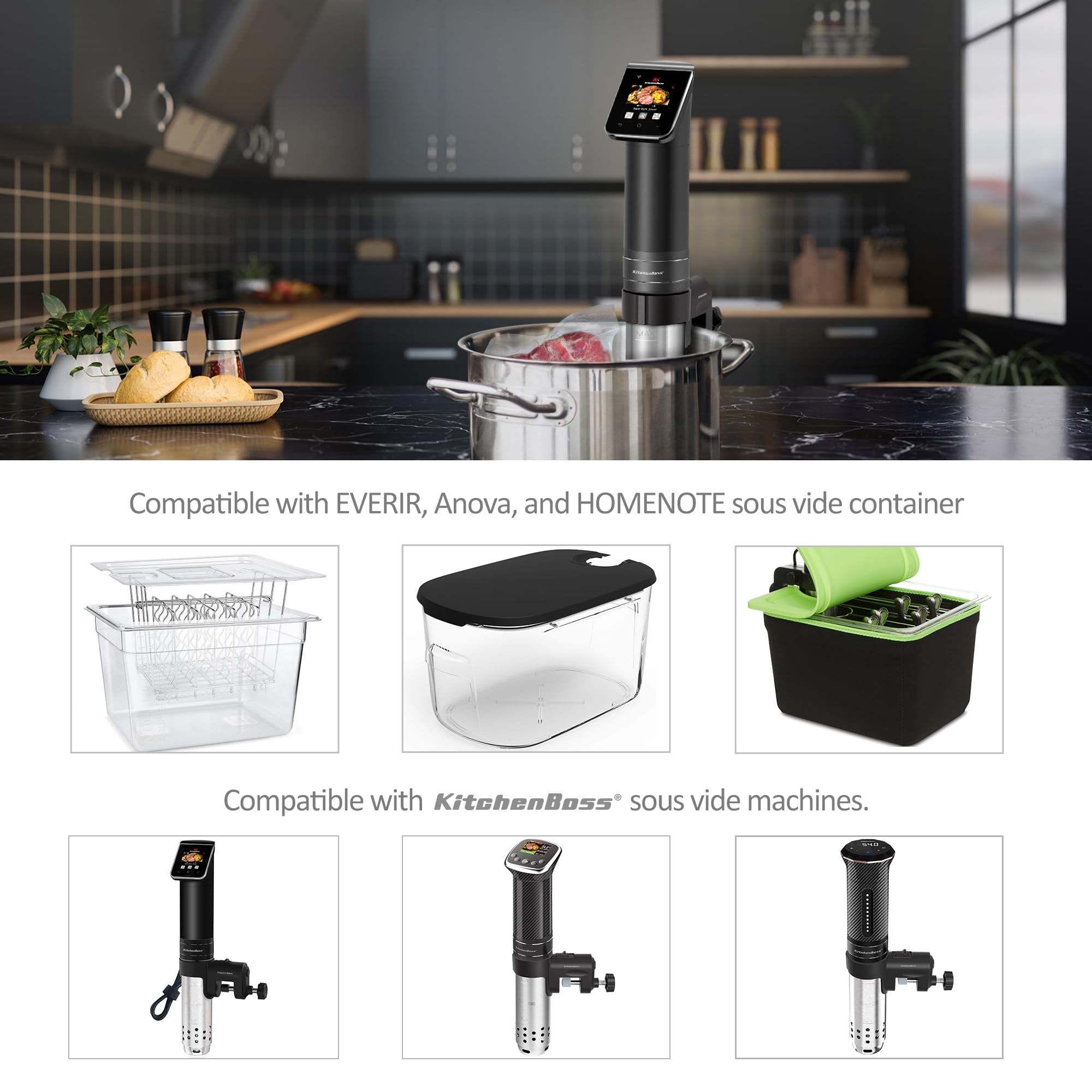 Sostituzione Morsetto Supporto Sous Vide Staffa Fissaggio per Fornello Sous Vide Compatibile Anova AN500-US00 2.0 3.0 Pro
