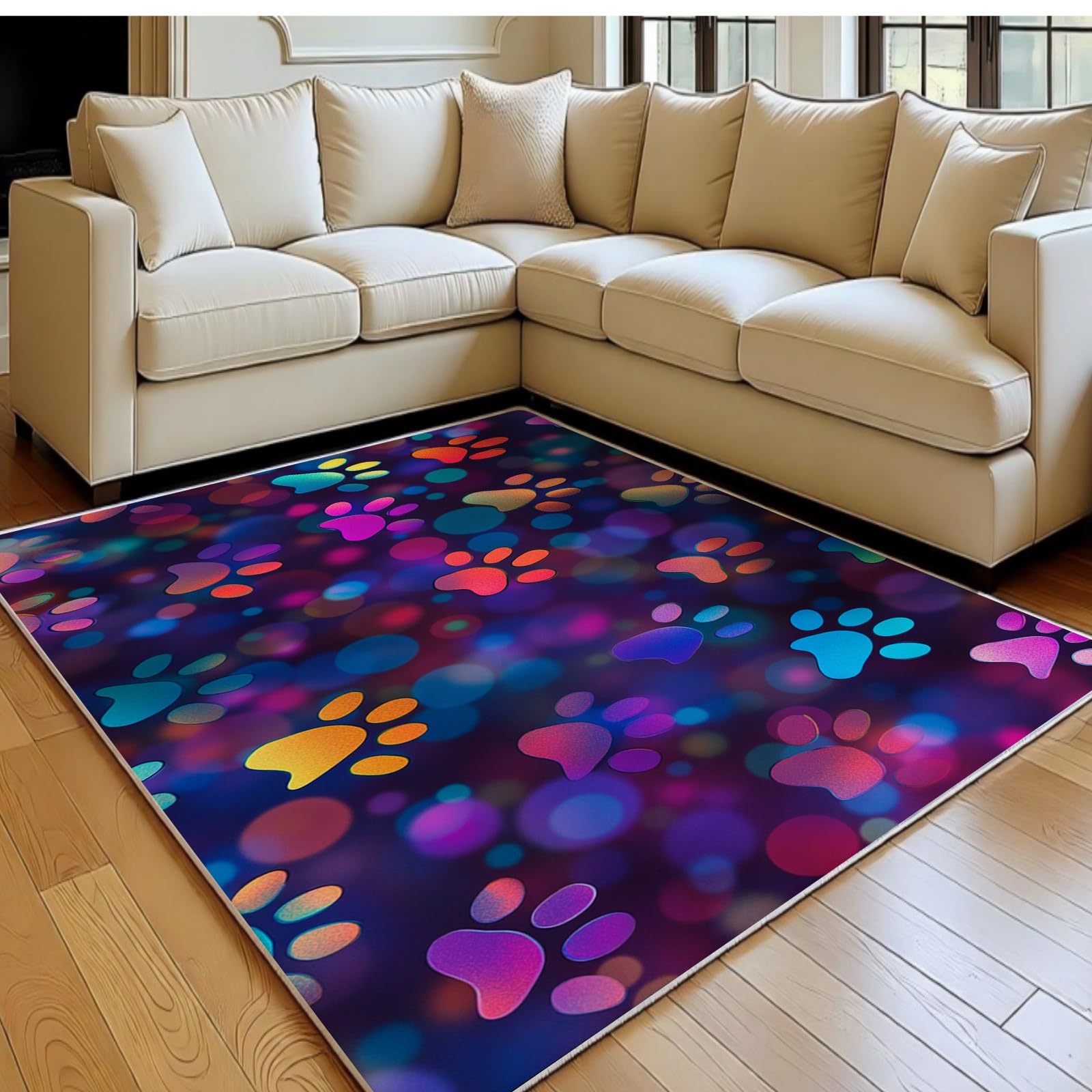 Tapis salon antidérapant violet 140x200 cm facile à nettoyer