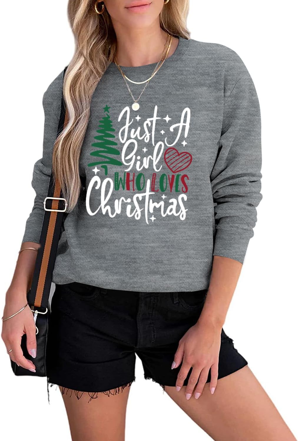 Christmas Sweatshirt Women Christmas Tree Graphic Shirt Xmas Holiday Pullover Cute Long Sleeve Tops - Image 2