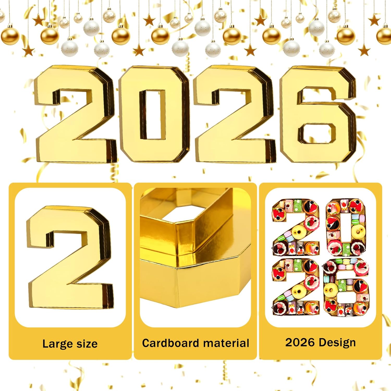 2026 Charcuterie Numbers Fillable Graduation Decorations 2026 Graduation Party Supplies Number Charcuterie Board Box Food Trays for Party Decoration