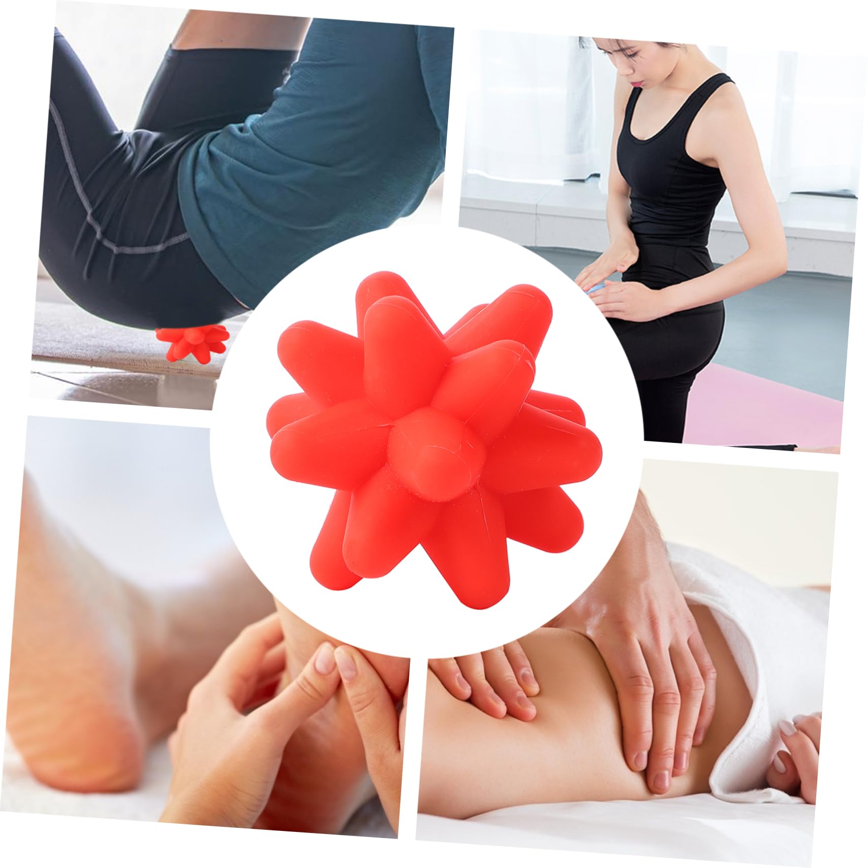 GLEAVI 3pièces Balle De Massage Silicone Élastique Pour Relâchement Musculaire Accessoire De Fitness Et Pour Yoga La Course Musculation