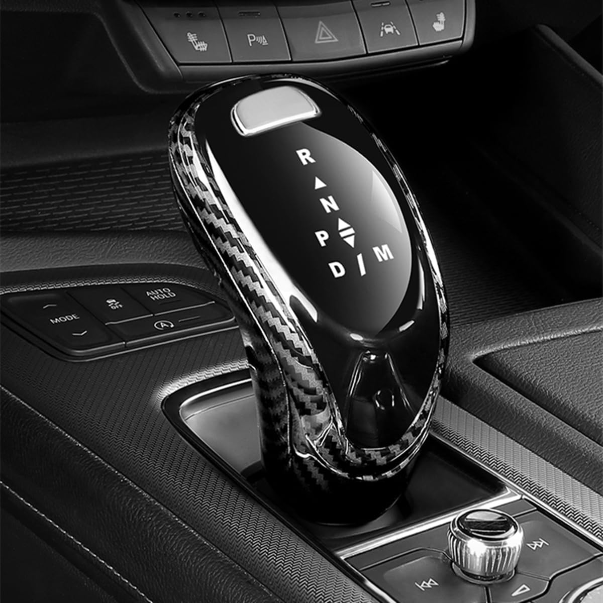 Sport Gear Shift Knob Overlay Trim for Cadillac CT5 XT4 XT5 XT6 2020 2021 2022 2023 2024 (Carbon Fiber Style)