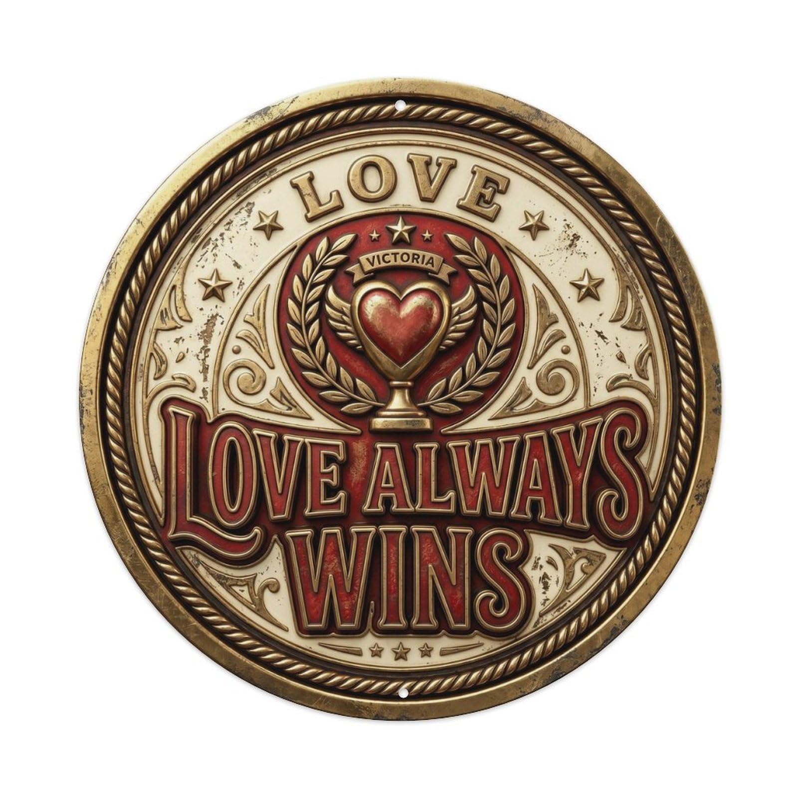 Love Always Wins Nostalgic Indoor Ornament Retro Slogans Metal Tin Sign