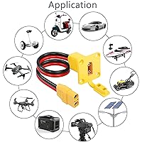 Vista 6 de CERRXIAN Cable de panel de montaje macho a hembra XT90 de 1 pie 10AWG XT90 macho con panel de salida a cable hembra para RC Lipo batería FPV Drone