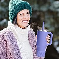 Vista 8 de WUQID Heart Shaped Texture Silicone Boot Compatible with Stanle Quencher H2.0 IceFlow Flip 20oz 30oz 40oz,Hydroo Flask 12-24oz