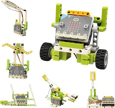 ELECFREAKS microbit Ringbit 6-in-1 Starter Kit, Programmable Makecode Coding Learning Kit with 200+ Building BlocksWithout Microbit