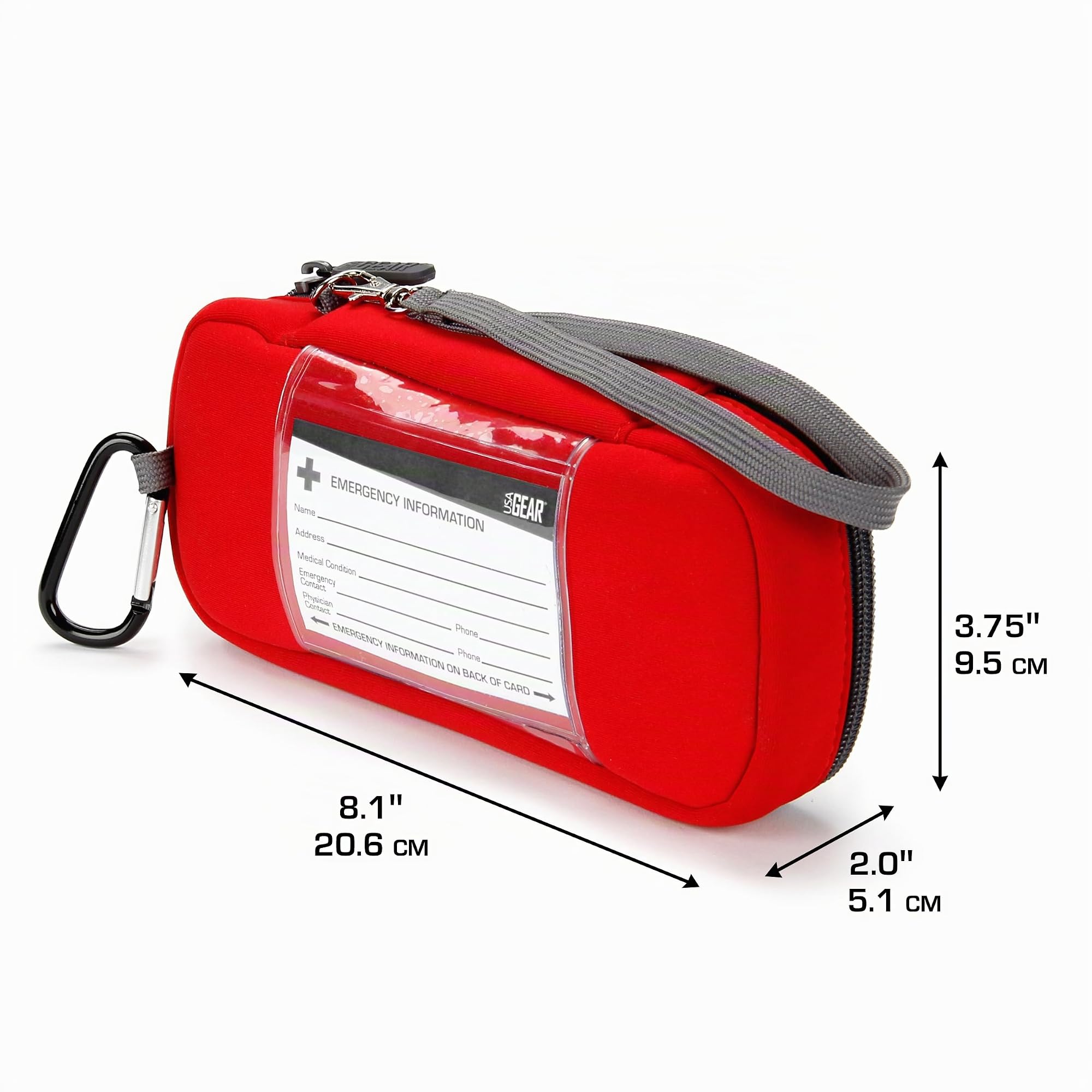 USA GEAR Bolsa para Diabéticos - Estuche de Viaje con Enfriador de Insulina con Interior Aislado Compatible con Agujas de Pluma de Insulina, Kit de Lanceta y más Suministros para Diabéticos - Rojo