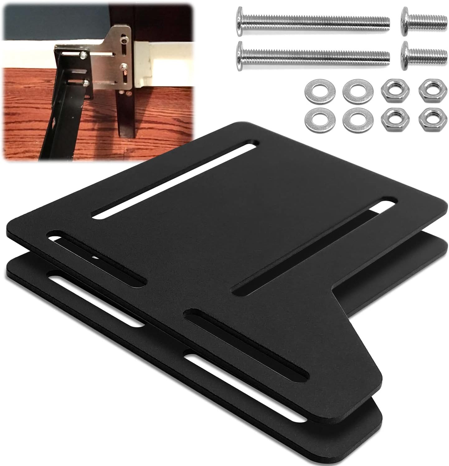 2Pcs Bed Frame Brackets Adapter for Headboard Extra Heavy Duty, Bed Adapter Conversion Plate, Queen Bed Frame Headboard Brackets Modification Plate