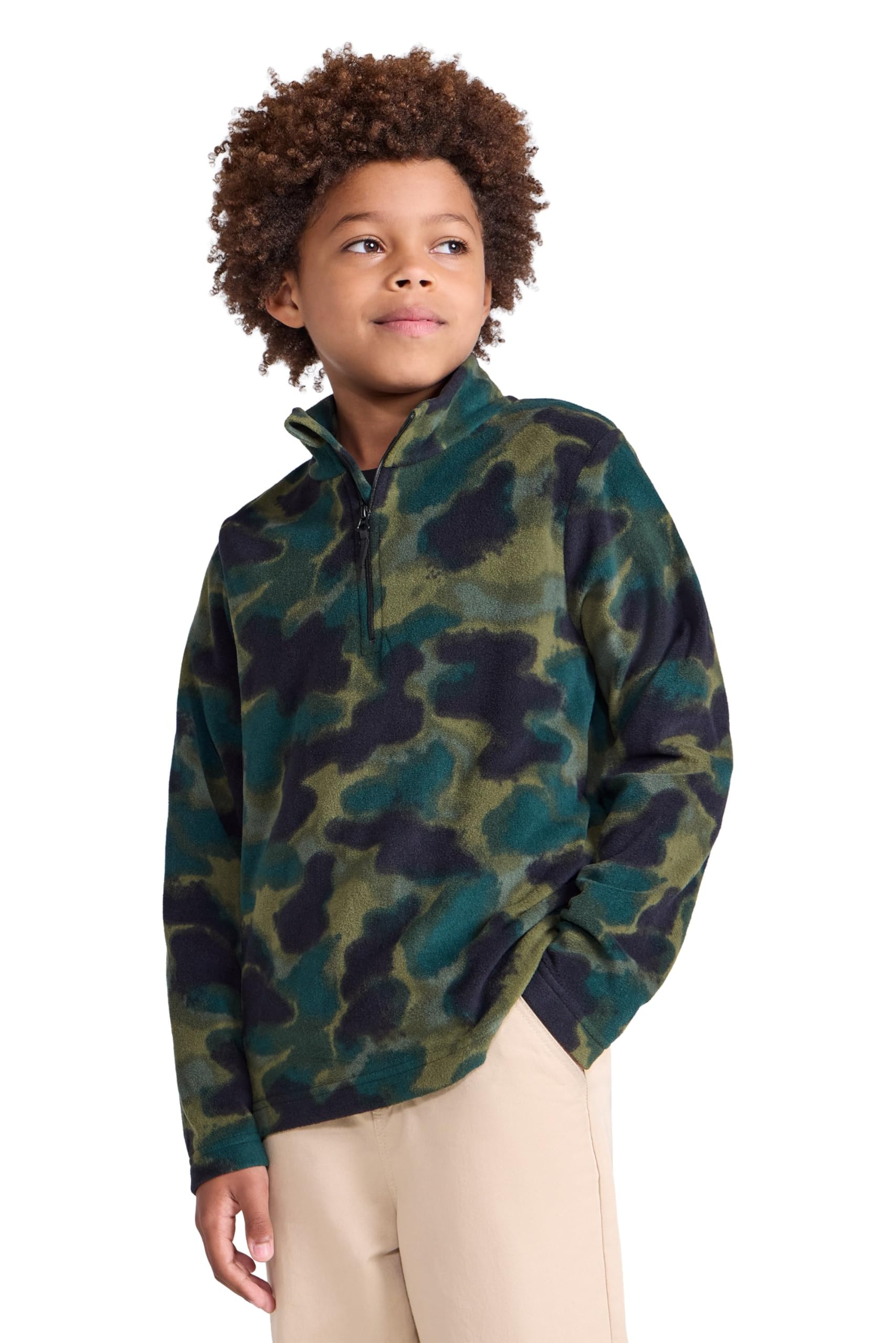 Mountain Warehouse Pursuit Printed Kids Hoodie - Microfleece, Anti-pill Pullover, Breathable Girls & Boys Sweatshirt - For Spring Summer, Camping & Outdoors Pale Green 13y