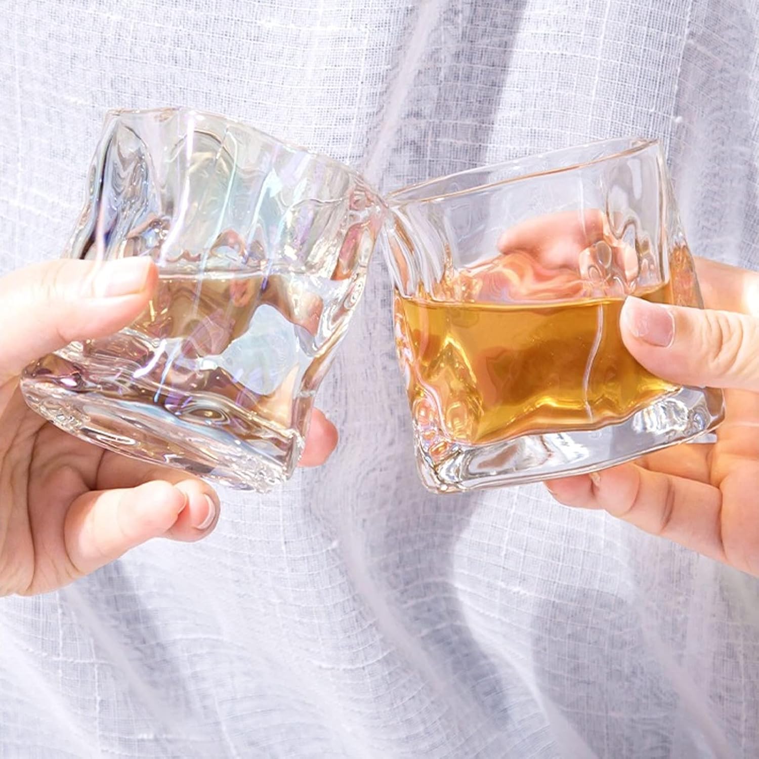 Glass Cups/Glass Tumblers Home Glass Cups Water Cups Set Origami Cups High Value Beer Cups Wine Cups Tea Cups Glass Drinking Glasses (Color : Brass) (D)