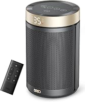 DREO Calefactor Cerámico de Bajo Consumo, Portátil con Termostato, Temporizador 12H, Modo Eco y Ventilador Silencioso, Calentador Eléctrico 1500W PTC Rápido y Seguro para Oficina, Dormitorio y Hogar