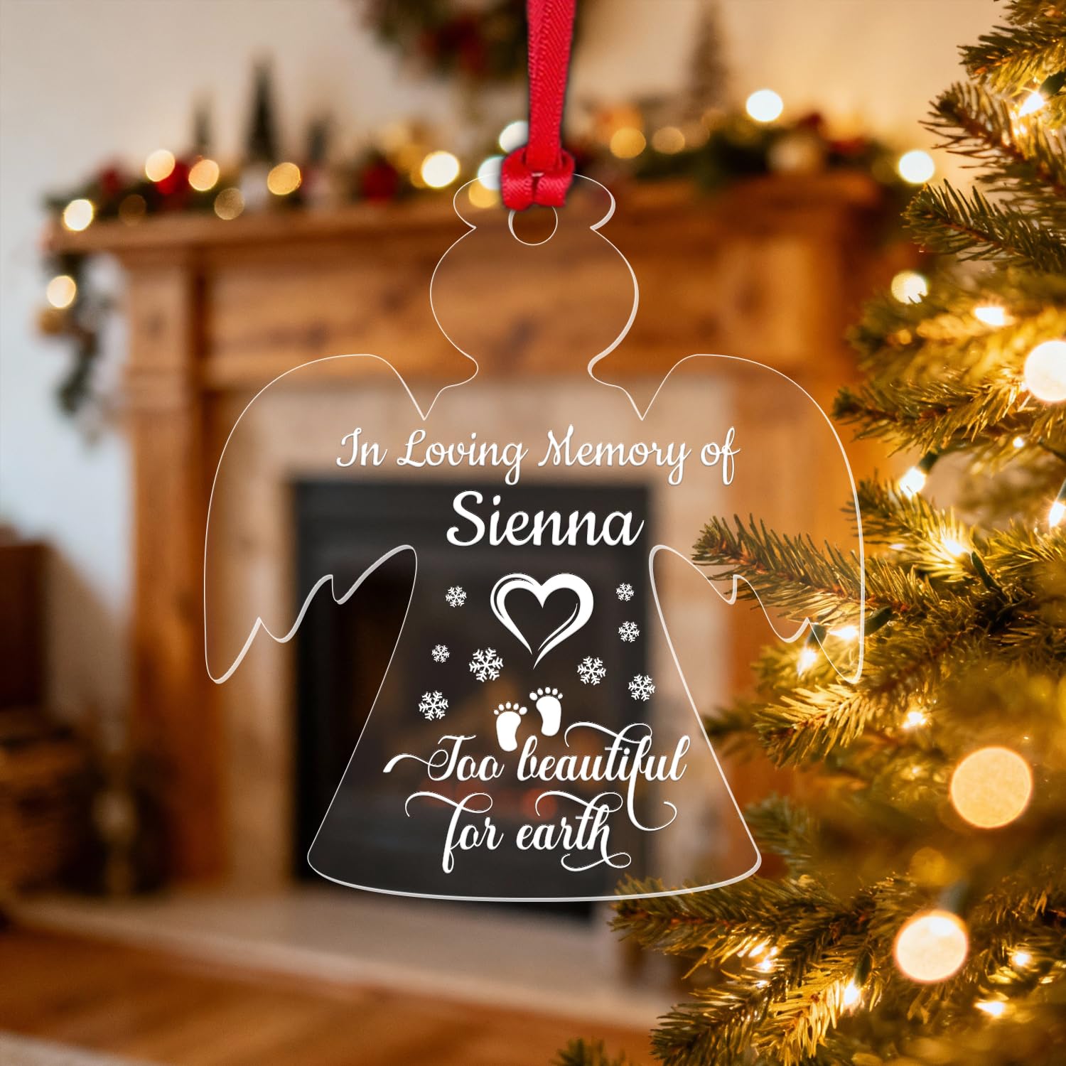 Personalised Name Baby Memorial Christmas Bauble Xmas Remembrance Child Loss Gift