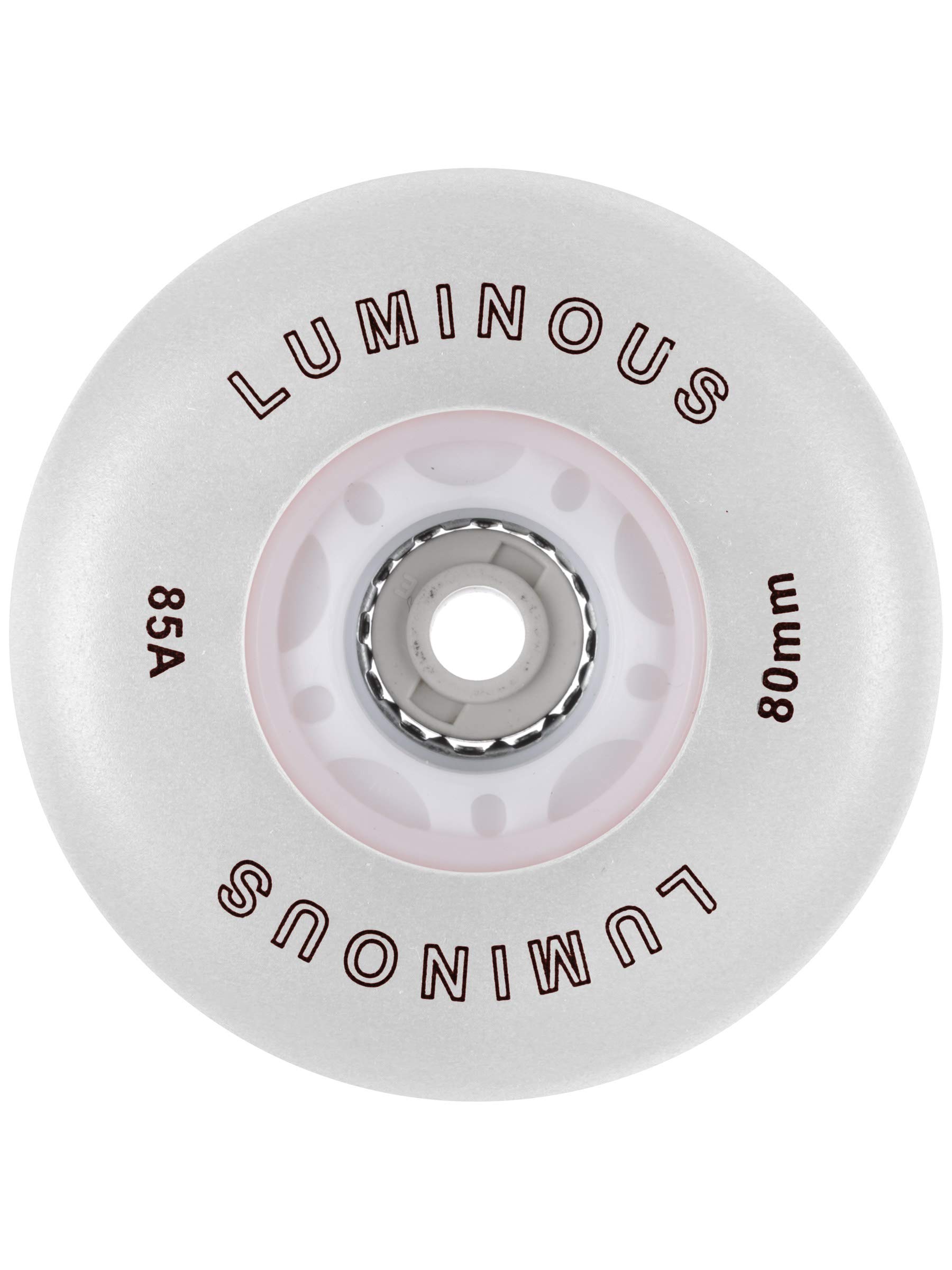 Luminous Ruedas en línea 80 mm 85 A blanco paquete de 4
