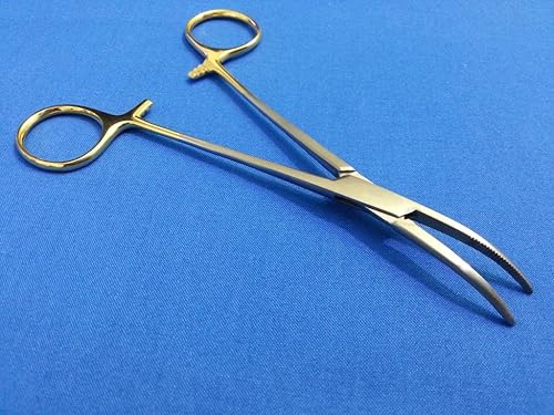 Miniatura 2 de Kit de laceración de sutura de grado O.R de alta calidad, con mango dorado, con bloqueo de mosquitos, pinzas de hemostato de 5 pulgadas rectas +