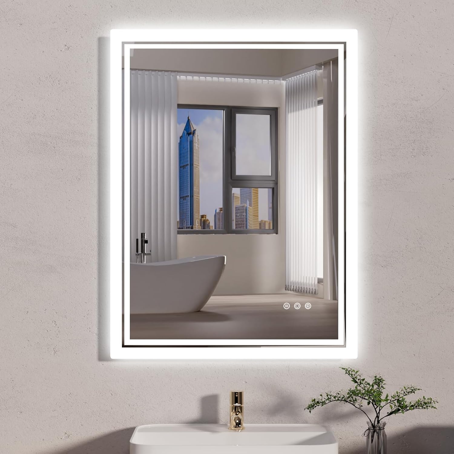 ANTEN 32" x 24" LED Mirror for Bathroom, Backlit Lighted
