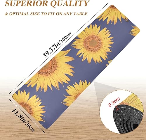 Miniatura 2 de Salvamanteles de girasol azul para ollas y sartenes calientes, posavasos resistentes al calor y tapete impermeable de cocina para granja, 39.40 x