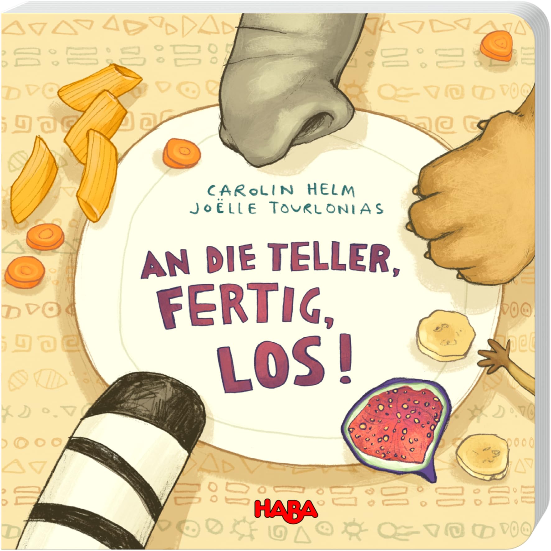 HABA An die Teller, fertig, los! Bilderbuch für Kinder ab 1 Jahr, Reime und Bilder von Essen : Storch, Imke, Helm, Carolin, Tourlonias, Joëlle Spielzeug