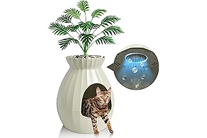 Hidden Indoor Cat Litter Box With Artificial Plants