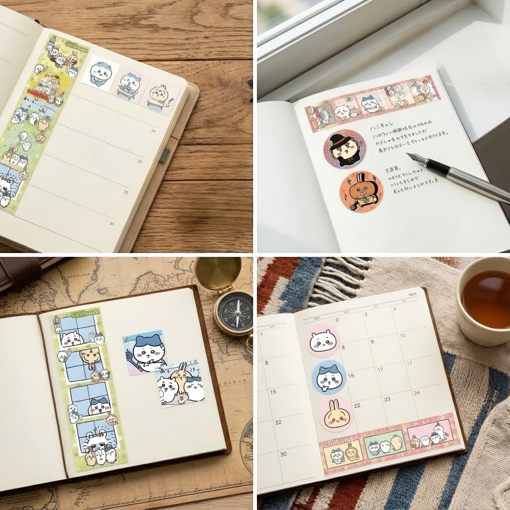 3000PCS Cute Cartoon Roll Sealing Stickers Set, 7 Rolls Adhesive Labels for Envelope Sealing, Scrapbooking, DIY Decoration