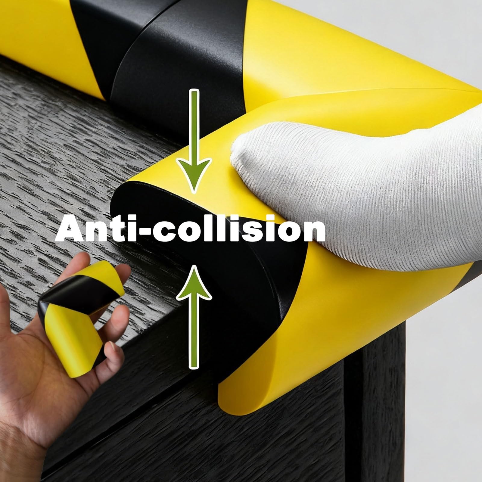 Protezioni Angolari A L In Schiuma NBR, Protezioni Per Bordi Autoadesive | Strisce Di Segnalazione Giallo-nere Ad Alta Visibilità, Per Mobili E Sicurezza Industriale(12PCS)