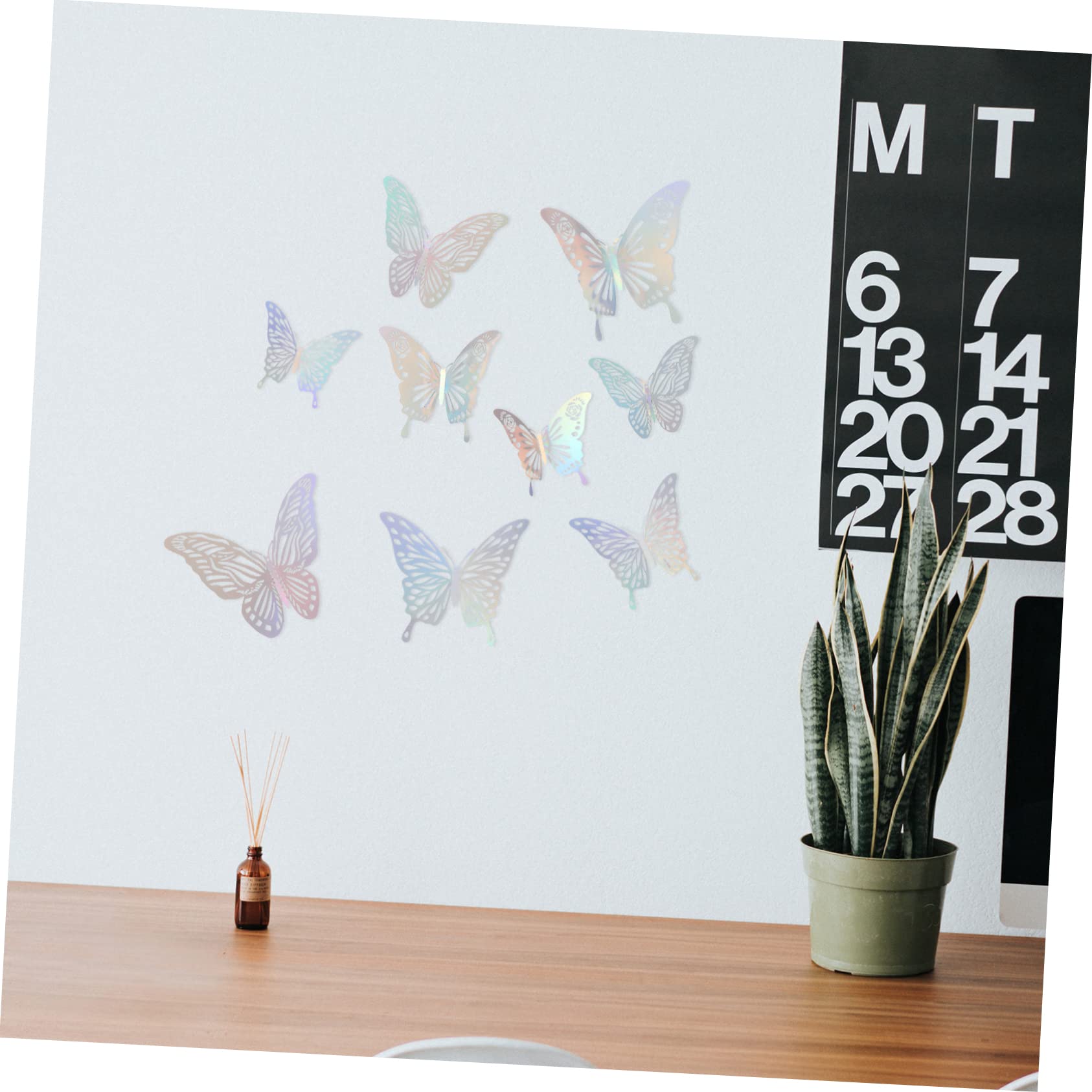 SHINEOFI 4 Set Decorazioni Murali Adesive Farfalle Adesivi Eleganti Per Camera Da Letto E Ufficio Design Rifinito E Vividità Superiore 72 Pezzi * 4