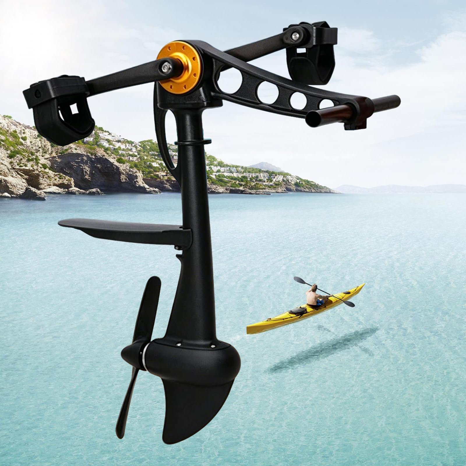 ZHLINGQ Kayak Pedal Power Systems, Person Pedal Drive Suitable for Kayaks and Inflatable Fishing Boats, Sturdy Pedal Drive Propulsion Device for Kayaks,Replacement Drives Fit All Kayaks&Fishing Boats