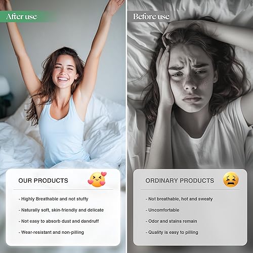 Miniatura 3 de Sábanas de cama con infusión de plata, tela refrescante con tecnología de autolimpieza para un sueño reparador, viscosa 100% orgánica genuina