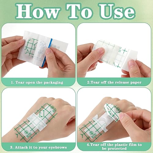 Miniatura 3 de 40 fundas para cejas, protector de ojos de plástico para cejas, cubierta impermeable para cejas para ducha, protección de tatuajes, película de