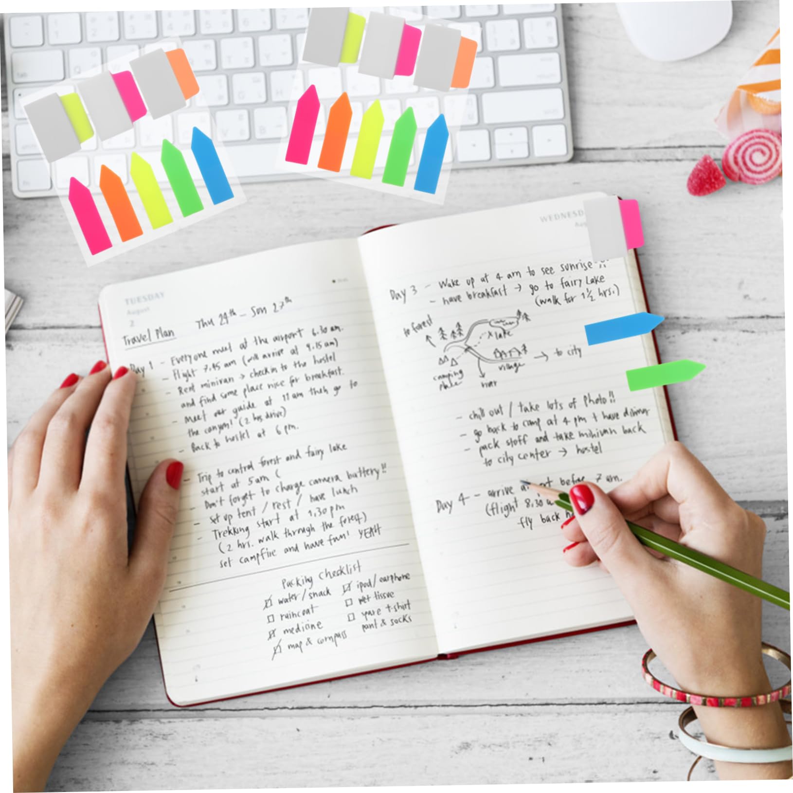 jojofuny 20 Set Di Linguette Autoadesive Per Quaderni Blocchi Per Annotazioni Segnalibri in Carta Forniture Per Libri Facili Da Usare
