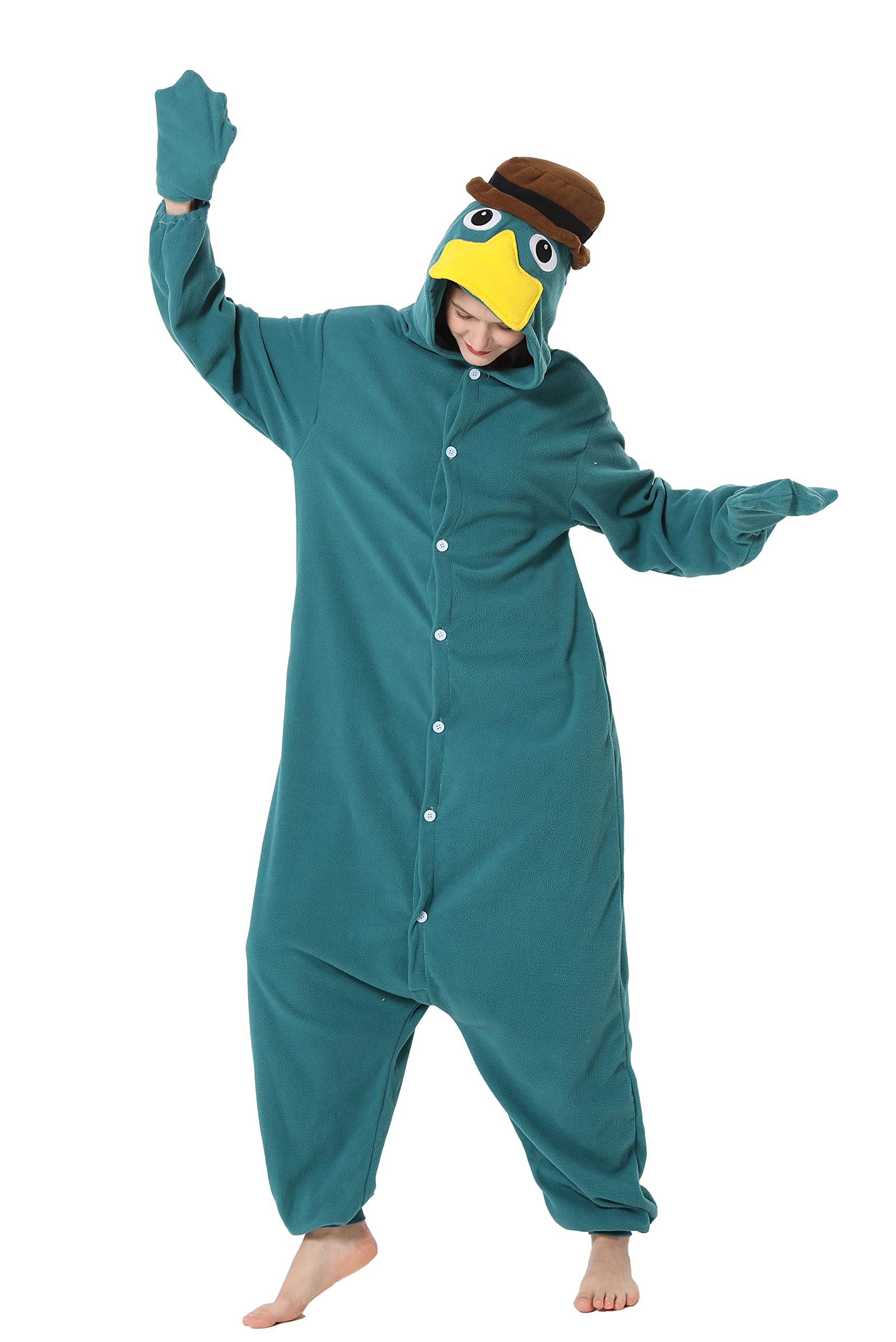 LorranTree Relaxo - Costume da onesie con animali e relax, da donna, per Halloween, per cosplay, platypus, per adulti
