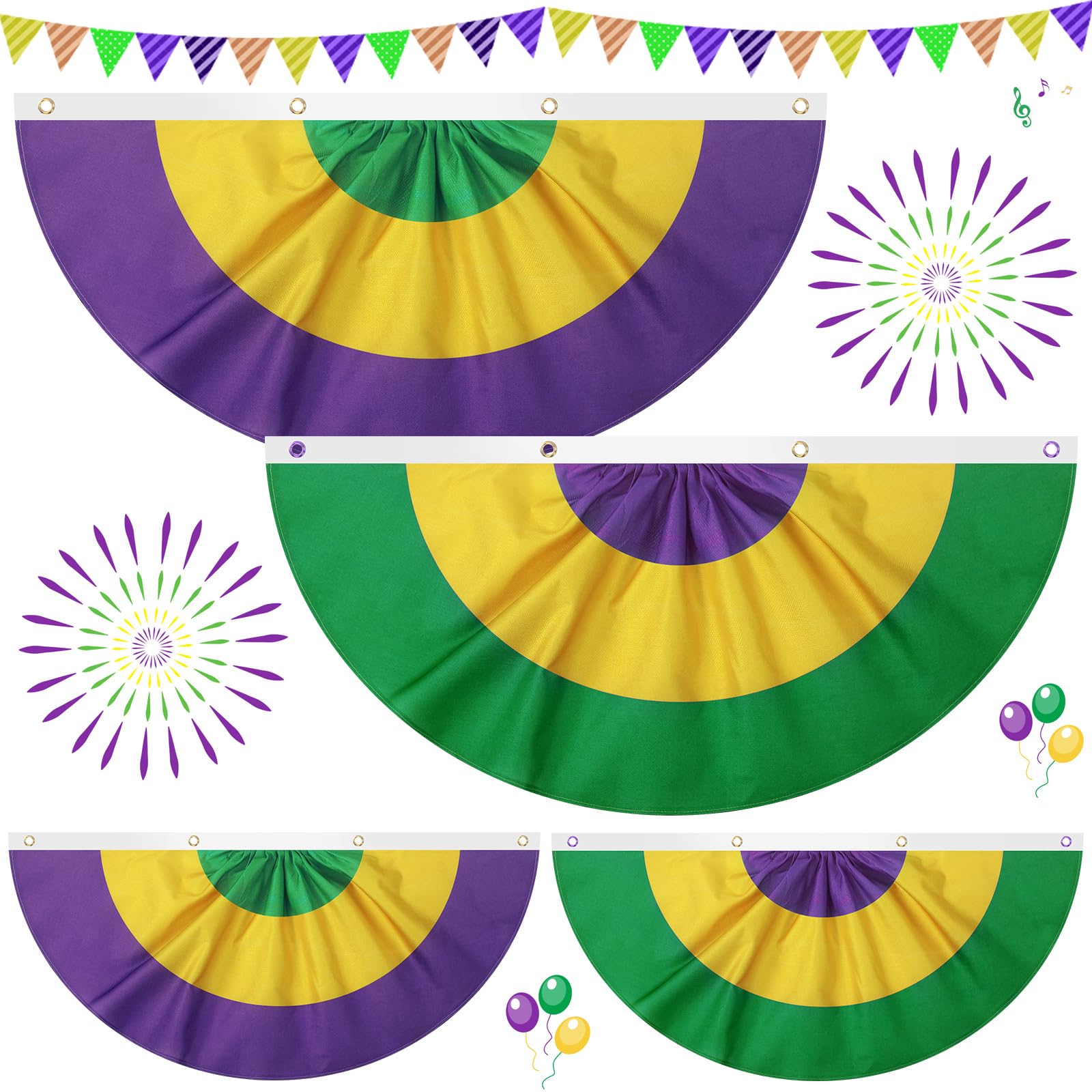 Mardi Gras Flagge – Buntes Karnevals-Banner 90x150 Cm, Wetterfest & Lebendig, Für Party & Deko