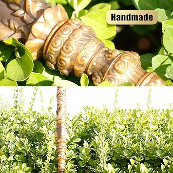 67-Inch Handcrafted Retractable Metal Staff -Inspired Gold-Banded Staff, Durable Alloy, Perfect for Fans and Collectors Cosplay