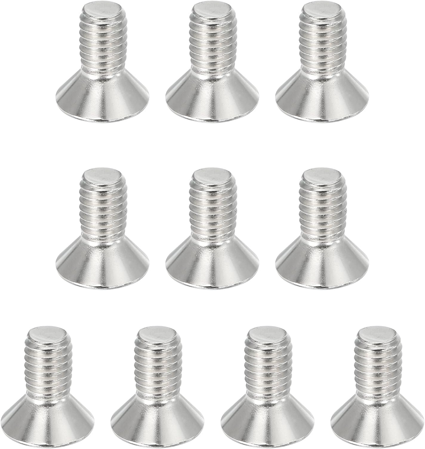 PATIKIL 3/8-16 x 3/4" Flat Head Socket Cap Screws, 10 Pack Flat Countersunk Bolts Hex Socket Drive Machine Screws 304 Stainless Steel 18-8 Full Thread Grade 6.8