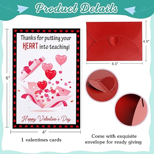 Miniatura 7 de WhatSign Tarjetas de San Valentín para profesores, tarjeta de felicitación de San Valentín para profesores de estudiantes, divertida tarjeta de