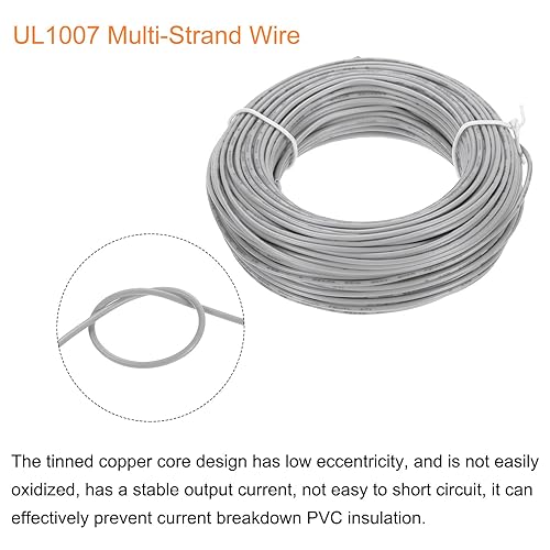 Vista 192 de MECCANIXITY Cable trenzado de PVC verde 18 AWG, 24.6 ft/25 pies, 300 V, cobre estañado, UL1007, compatible con varios dispositivos