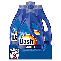 Dash Power Detersivo Liquido Lavatrice, 160 Lavaggi (4×40), Classico, Rimuove Le Macchie, Igienizza, Brillantezza Per I Capi