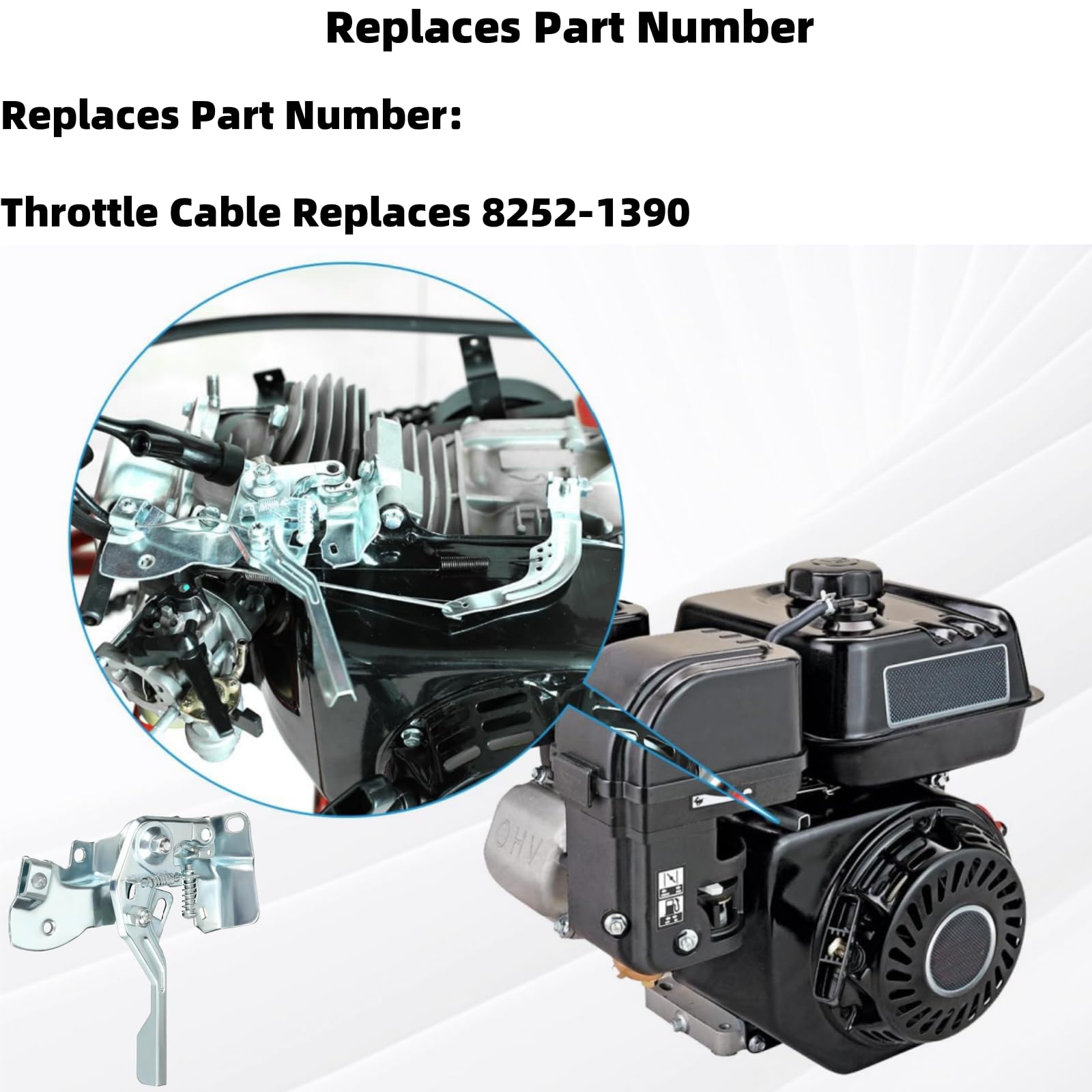 Kit de cable del acelerador Go Kart de 71 pulgadas para Predator 196cc 212cc GX200 GX160 5.5hp 6.5hp Motor Manco ASW Kandi Yerf Dog Go Cart Parts Sustituye a 8252-1390, con brazo de palanca de
