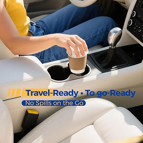 Miniatura 6 de Fit Meal Prep Paquete de 50 tazas de café desechables de 10 onzas con tapas y mangas, tazas de café premium con tapas, taza de papel blanco caliente
